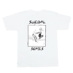 Suicidal Skates Pool Skater 80s T-Shirt – White/Black